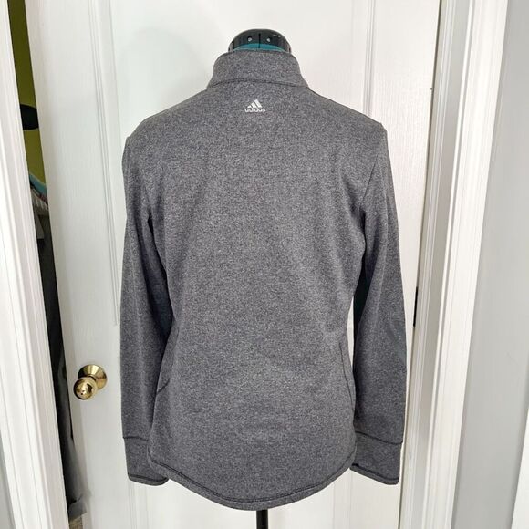 Adidas 1/2 Zip Long Sleeve Fitted Pullover Sweatshirt Jacket - Picture 11 of 14